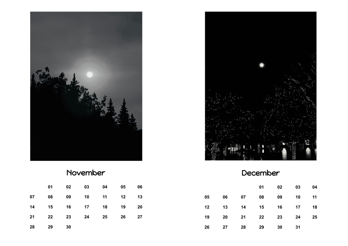 Moon Calendar 2027 with Clear Stand