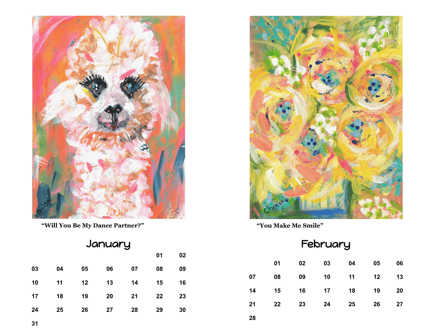 Calendar 2027 with Black Stand