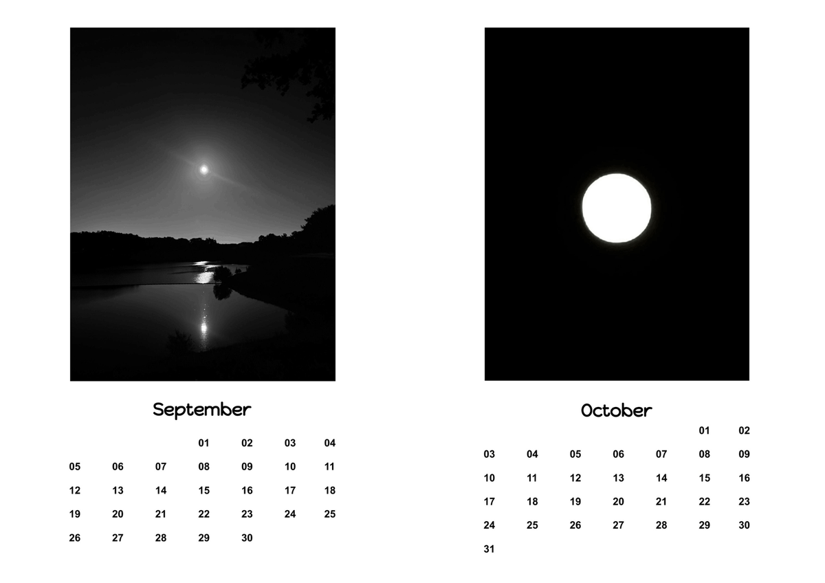 Moon Calendar 2027 with Clear Stand