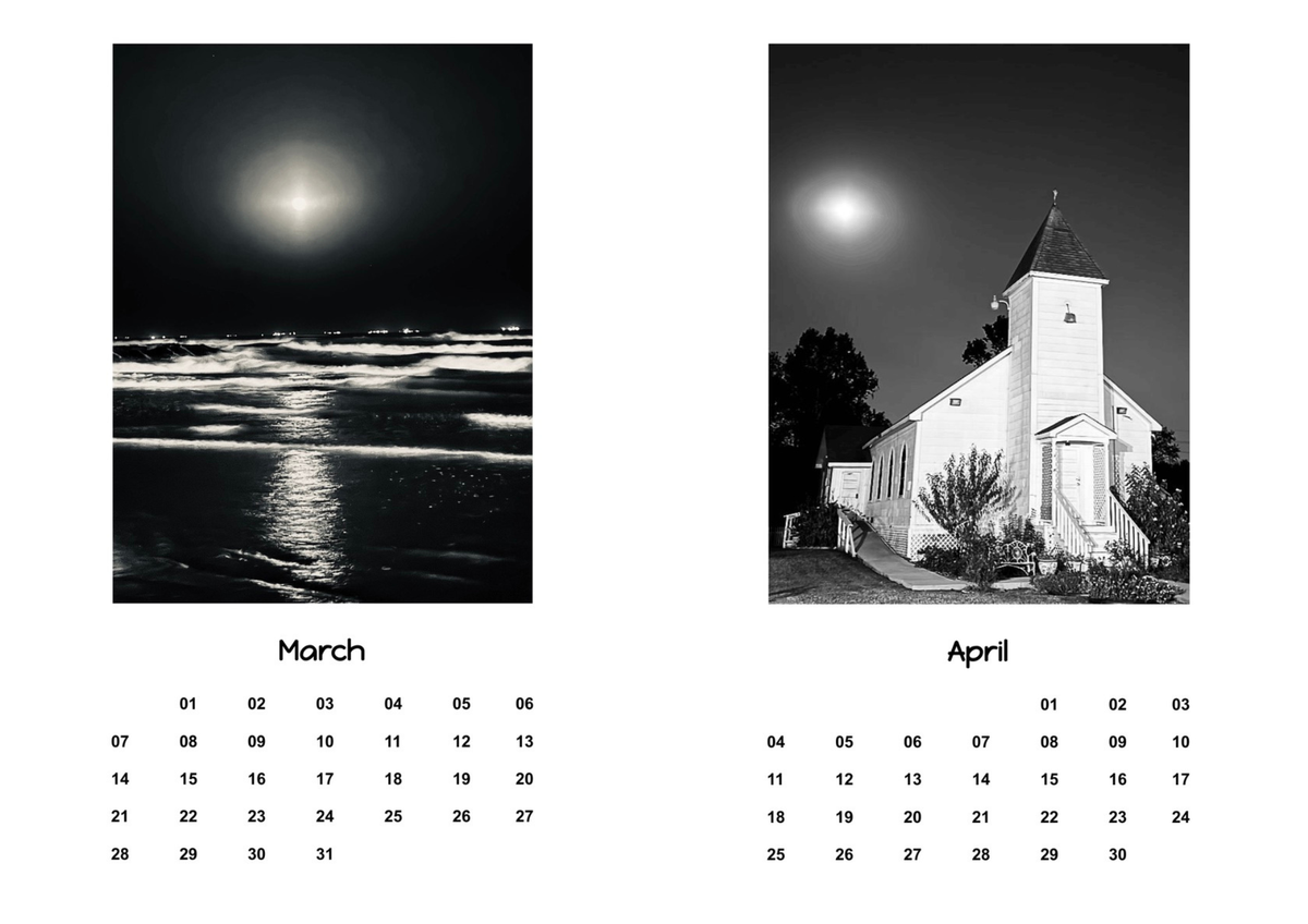 Moon Calendar 2027 with Clear Stand